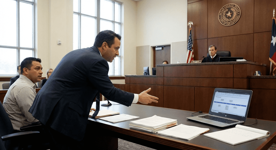 San Antonio criminal charges without physical evidence courtroom concept